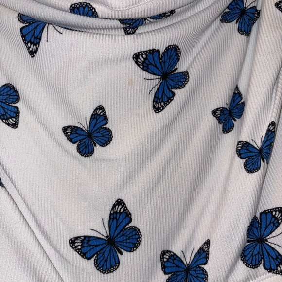 Rue21 Plus Blue Butterfly Print Tube Top Size 1X - Picture 6 of 6